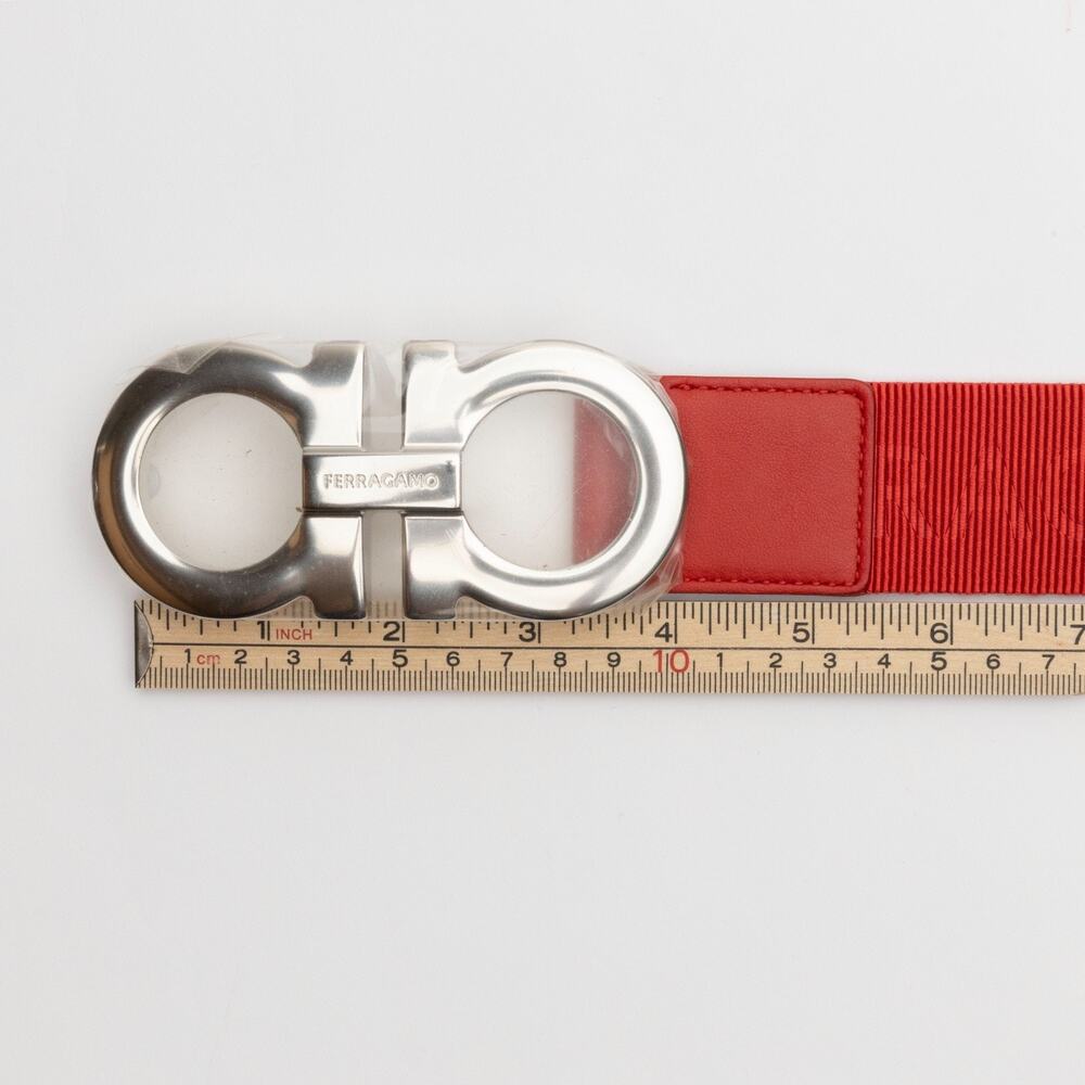 Ferragamo Men's Double Gancini Webbed Fabric Belt 36 - Picture 6 of 7